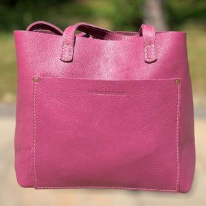 Portland Leather Goods Unicorn Medium Crossbody Tote in Mulberry